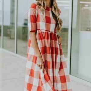 NWT Roolee “Mom” Maddie Buffalo Plaid Dress